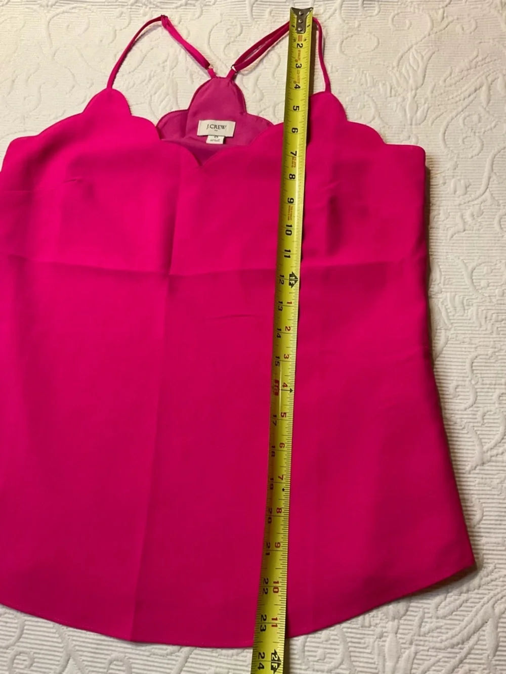 J. Crew Scalloped Halter Top in Fuchsia Pink. Size 0. Summer Vacation NWOT